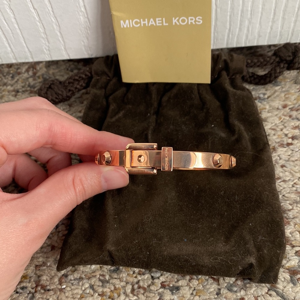 Michael Kors Rose Gold Belt Bracelet - Picture 2 of 8
